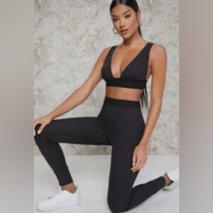 SHEIN Black High V Print Leggings